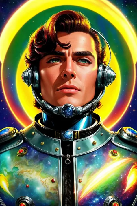 handsome man with a squre jaw polished aluminum suit jetpack glass dome helmet perfect hair (AtomPunkStyleSD15:1.0) moonbase (masterpiece:1.5) (painting:1.1) (best quality) (detailed) (intricate) (8k) (HDR) (wallpaper) (cinematic lighting) (sharp focus)