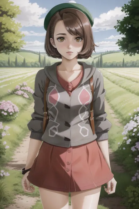 best quality, intricate details,
<lora:pokemonGloria_v10:0.8> Gloria /(pokemon/), grey cardigan, pink dress, small breasts, english countryside, field, green headwear,, best quality, intricate details,
<lora:satoshiUrushihara_urushisatoV15:0.8> urushisato, ova, background,