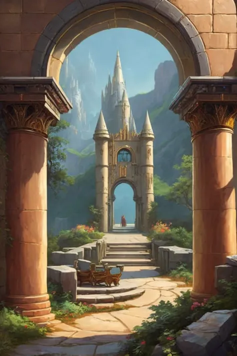 Intricately detailed stone luxurious fantasy castle arch column stone walls, (masterpiece) (best quality) (detailed) (8k) (HDR) (wallpaper) (cinematic lighting) (sharp focus) (intricate) Game of Thrones hogwarts PaintStyle4 protogemb2