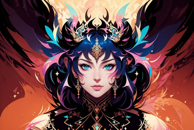 flat vector art, woman, beautiful anime style woman, flat color, wide angle, Dancer fine art filigree, paper marbling! Oil splash!! Oil stained!!", intricate hyperdetailed fluid gouache illustration by Android Jones: By Ismail Inceoglu and Jean Baptiste mongue: James Jean: Erin Hanson: Dan Mumford: professional photography, natural lighting, volumetric lighting maximalist photoillustration 8k resolution concept art intricately detailed, complex, elegant, expansive, fantastical