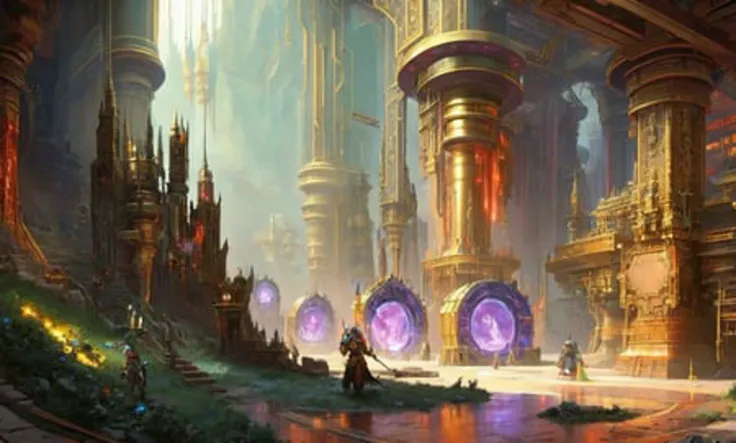 A glittering underground city filled with grand halls, ornate carvings, and vibrant mineral deposits, all illuminated by thousands of glowing gems. opulent, illuminated, underground, sprawling, noon.
(award winning) (masterpiece:1.1)(best quality) (detailed) (8k) (HDR) (wallpaper) (dramatic lighting) (sharp focus)(PaintStyle4:0.7) (protogemb2:0.8)