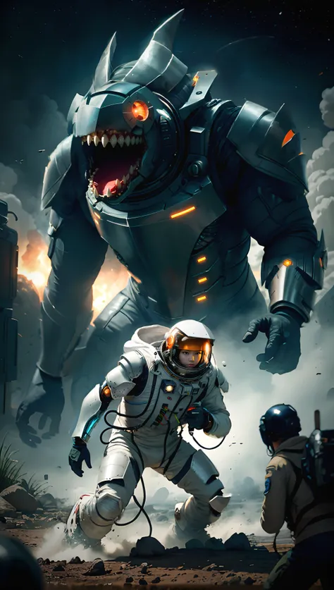 As the astronaut stepped out of the shuttle, the monstrous creature towered over him, its writhing tentacles seeming to reach out for him. He raised his plasma rifle, firing at the beast's gaping maw as it let out a deafening screech, its bulbous eyes fixed on him. The astronaut fought with all his might, dodging the creature's flailing appendages and striking back with every chance he got, until finally, with one last blast from his weapon, the creature let out a final death rattle and collapsed to the ground, its dark, slimy form twitching in its final moments, Nikon D4, 85 mm fov, Shutter Speed: 1/100 or faster, Aperture: F/1.8 – F/4, ISO: 100, Focus: Auto (AF), Focus Type: Continuous/Servo, White Balance: AWB, Drive Mode: Single Shot <lora:epiNoiseoffset_v2:1
