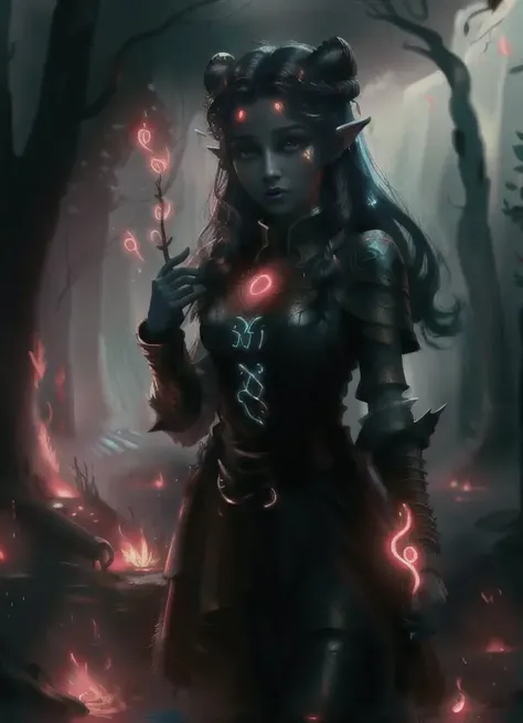elves, long ears, (pretty face ), red eyes, standing in the middle of the forest, holding a bow towards the sky,
(illustration:1.2) (best quality) (detailed) (intricate) (8k) (HDR) (wallpaper) (cinematic lighting) (focus sharp)
<lora:GlowingRunesAIV6:1>, ((GlowingRunesAIV2_blue sky: 1.8))