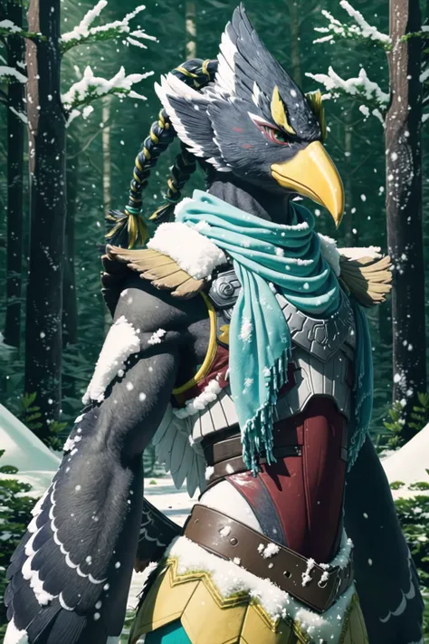 ultra-detailed, solo, striking, determined, ((green hawk eyes)), lightly blurry, film portrait photography, 35mm film, filmg, <lora:STYLE_FilmG3:0.25> <lora:improve_backgrounds:0.4> <lyco:CHAR_GAME_ZELDA_revali-v10:0.6> <lyco:CHAR_GAME_ZELDA_Rito-v1.4-NAI-000003:0.25>