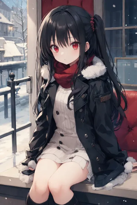 (masterpiece:1.2),best quality,extremely detailed,
BREAK
cute girl,ite girl,solo,shiny skin,small breasts,very long hair,
detailed eyes,perfect anatomy,
cute eyes,(red eyes:1.3),(black hair:1.4),
BREAK
winter coat,
BREAK
winter,snow falling,ferris wheel,
BREAK
character focus,full body,sitting,glitter,
BREAK
<lyco:Cute Gothic Fashion1_1:0.6>