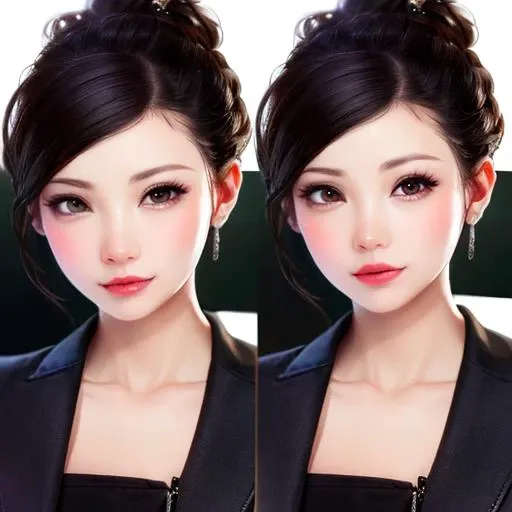 (high quality, best quality), highly detailed, photo of beautiful kaoru_sayama-4000, updo hair, photorealistic