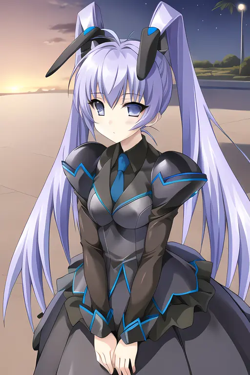 yashiro kasumi, 1girl, masterpiece, best quality, black dress, necktie,  sci-fi, <lora:Yashiro_Kasumi-15:0.7>