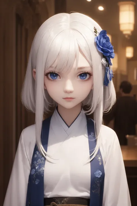 incredibly_absurdres,ray tracing,,best quality, masterpiece,white hair, blue eyes, upper body,beautiful detailed eyes,aquagradient eyes,hanfu,