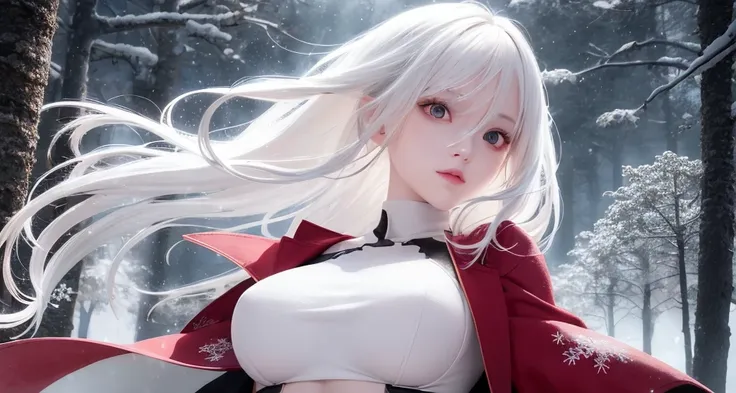 best quality, masterpiece, realistic:1.4, White hair, detailed, red eyes, windy, floating hair, snowy, upper body, detailed face, winter, trees, sunshine, midriff
<lora:chilloutmixss20v20:0.3> <lora:Korean-doll-likeness:0.2> <lora:SenSenchan25Twitterv10:0.1>