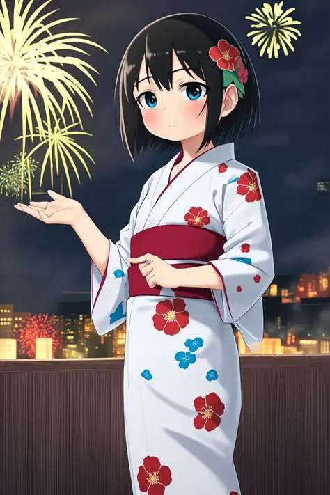 normal quality,cowboy shot,yukata,outdoors,night,firework,standing,Floral,white_yukata,Riverside
<lyco:GoodHands-beta2:1>,<lyco:Hitoha_V1:1>,