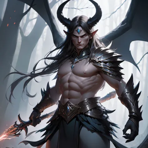 best quality, high details, detailed face, forbidden magic, wicked beast, wide shot, (full body), magical, mysterious, AND [sexy warrior, action pose], (size difference), fantasy, detailed background, realistic:1.2 masterpiece, balanced composition