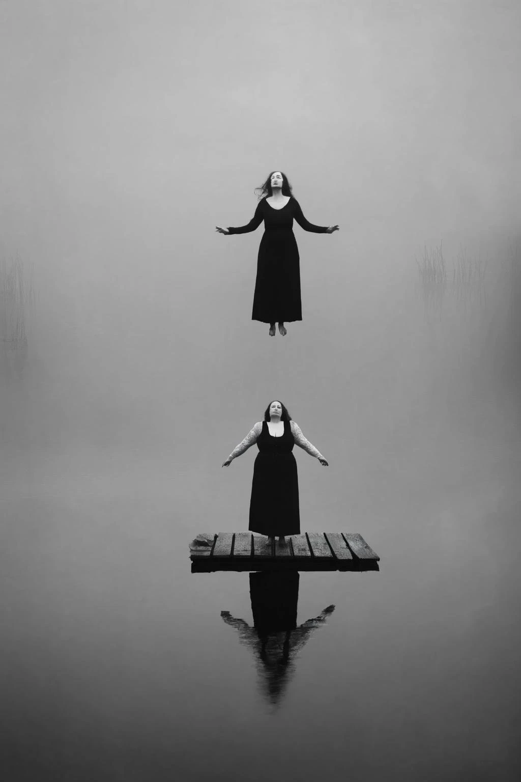 <lora:Photographer Maren Klemp Style:1>Photographer Maren Klemp Style - a woman standing on a dock in the middle of a body of water