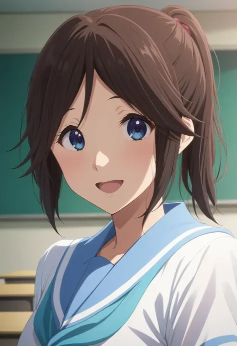 1girl,<lora:nozomi_xl_animagine_8dim:1>,kasaki nozomi,upper body,classroom,smile,open mouth,
rating: general,
masterpiece,best quality,