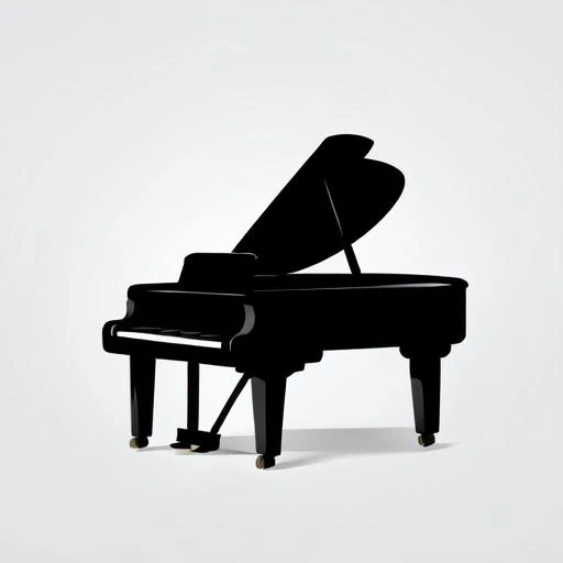 <lora:LOGO:1>1 piano,simple background,white background,logo