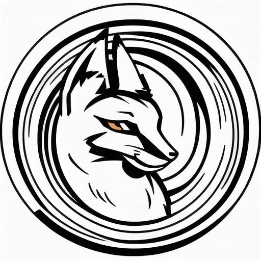 very clean line work, <lora:LOGO:1> simple background,white background,logo, 1fox