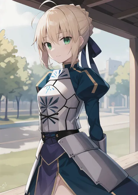 (masterpiece, best quality), 1girl, small breasts, artoria pendragon \(fate\), short hair, green eyes