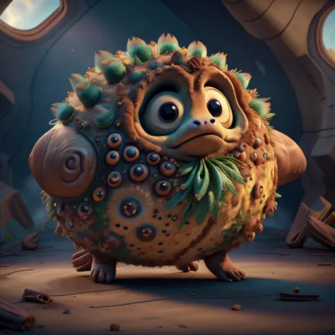 Floating balloon shaped like a <lora:Round_animal:0.8> round animal Peacock, cute in ancient spaceship wreckage <lora:LowRa:0.5> <lora:add_detail:0.5>, colorful 3D cartoonish, <lora:CinnamonBunStyle:0.5> CinnamonBunStyle, (Masterpiece:1.3) (best quality:1.2) (high quality:1.1)