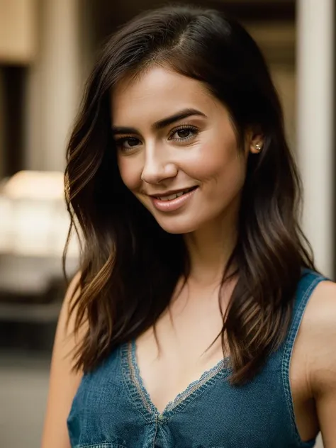 <lora:l1lyc0:1>, Realistic photo of a beautiful l1lyc0 woman, 1girl, solo, long hair, looking at viewer, smile, blonde hair, simple background, brown hair, shirt, upper body, teeth, sleeveless, grin, lips, realistic, soft lighting, professional Photography, Photorealistic, detailed, RAW, analog, sharp focus, 8k, HD, DSLR, high quality, Fujifilm XT3, film grain, award winning, masterpiece