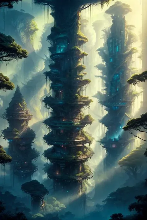 tanjoreAI <lora:fantasyAI-000008:0.8> forest city
