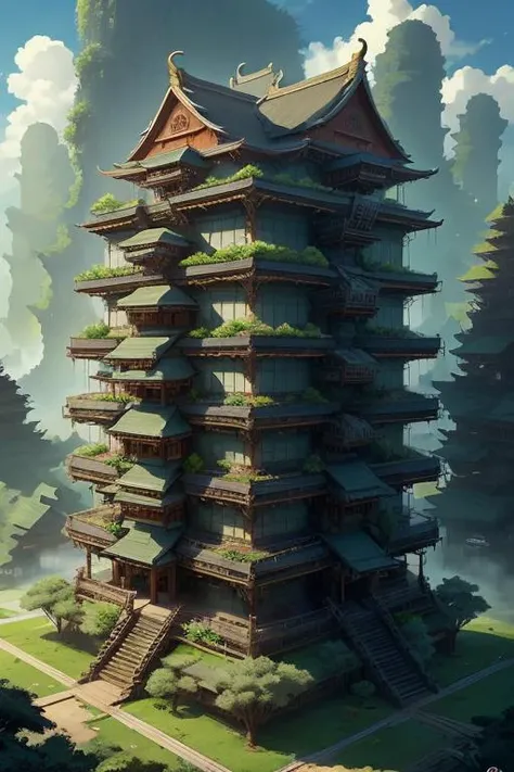 tanjoreAI  <lora:fantasyAI-000008:0.8>  isometric chinese style architecture