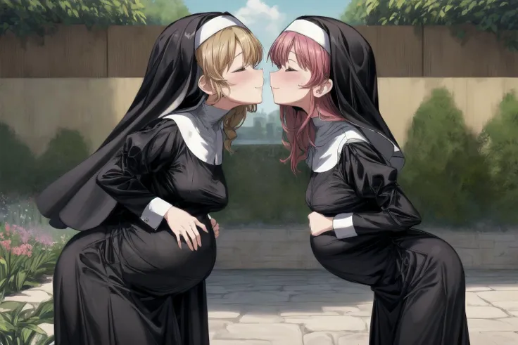 horny nun and nurse having lesbian sex,,ffingering,comic style