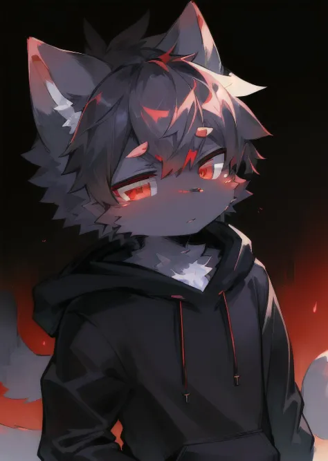 (furry:1.2),(deep gray furry cat,red eyes,black hoodie, boy, handsome,anthro:1.1),(masterpiece,detailed eyes, detailed face,high quality, absurd res,kemono:1.1),(random background, midnight time,cybenpunk world, random events, cybenpunk locations, random character decorations, random expression, cybenpunk scene, random light and shadow)