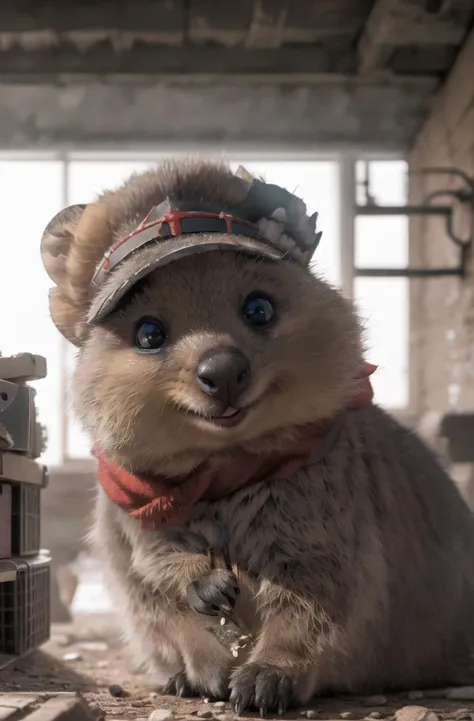 masterpiece, best quality,highres,perfect lighting,4k,hdr
quokka,aidaishu,hat,red scarf,Communist ideology
<lora:quokka:0.7>
<lora:DieselPunkAI:0.75>DieselPunkAI