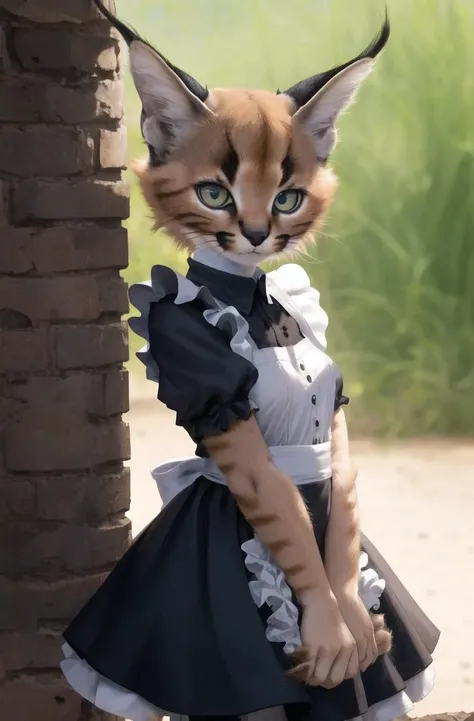 masterpiece, best quality,1girl,furry,cowboy shot
caracal,caracalcat,ningmao,kitten,adorable,maid dresss, looking at viewer,
<lora:Caracal:0.75>
