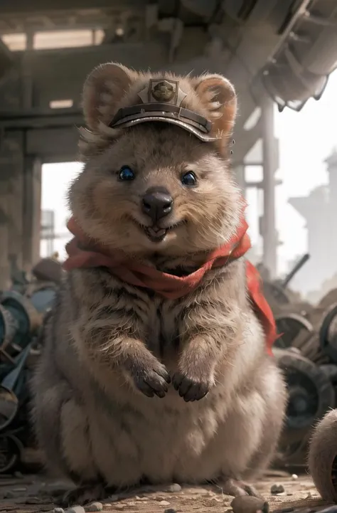 masterpiece, best quality,highres,perfect lighting,4k,hdr
quokka,aidaishu,hat,red scarf,Communist ideology
<lora:quokka:0.7>
<lora:DieselPunkAI:1>DieselPunkAI