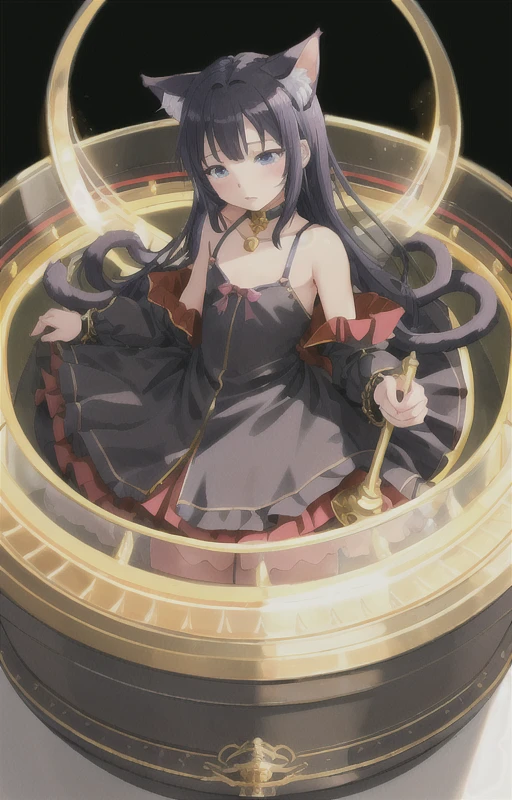 anime, 1girl, sexy [anthro] cat girl, elegant cat_humanoid (((wearing a dress)))  ((flat chest)), furry, black hair, [stretching], sleepy, sultry, thin, slinky, detailed room background, beautiful colors, beautiful detailed lighting, intricate, beautiful detailed glow, detailed, Cinematic light, intricate detail, highres, detailed facial features, high detail, sharp focus, smooth, aesthetic, extremely detailed, stamp, octane render