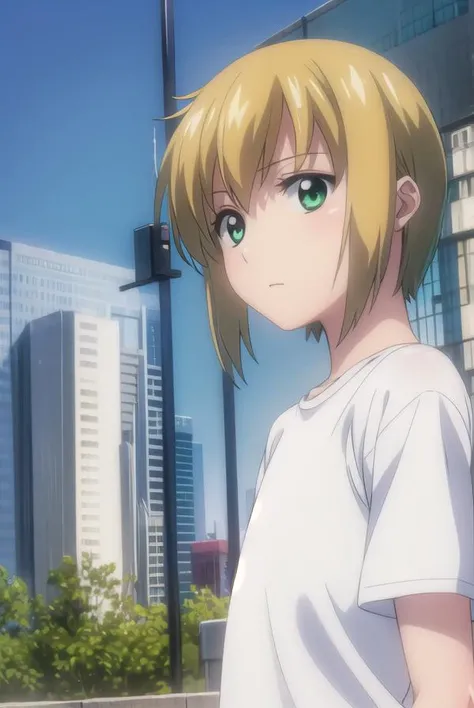 bokunopico, <lora:boku no pico ova-lora-nochekaiser:1>,
pico, short hair, (green eyes:1.5), blonde hair, male focus,
BREAK shirt, (white shirt:1.5), pants,
BREAK outdoors,
BREAK looking at viewer, (cowboy shot:1.5),
BREAK <lyco:GoodHands-beta2:1>, (masterpiece:1.2), best quality, high resolution, unity 8k wallpaper, (illustration:0.8), (beautiful detailed eyes:1.6), extremely detailed face, perfect lighting, extremely detailed CG, (perfect hands, perfect anatomy),