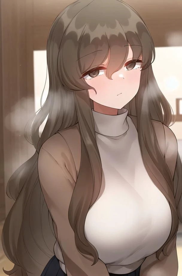 (night:1.7), east asian architecture,
Standing at attention,
brown jacket, white sweater vest, turtleneck,long sleeves, skirt,
<lora:YejinsMother_Learning-KK77-V1:0.7>,
brown_hair,bangs,long hair,hair_between_eyes,
1 girl, 20yo,mature female,Beautiful Finger,Beautiful long legs,Beautiful body,Beautiful Nose,Beautiful character design, perfect eyes, perfect face,
looking at viewer,(innocent_big_eyes:1.0),(expressionless:1.3),
NSFW,official art,extremely detailed CG unity 8k wallpaper, perfect lighting,Colorful, Bright_Front_face_Lighting,
(masterpiece:1.0),(best_quality:1.0), ultra high res,4K,ultra-detailed,
photography, 8K, HDR, highres, absurdres:1.2, Kodak portra 400, film grain, blurry background, bokeh:1.2, lens flare, (vibrant_color:1.2)
(Beautiful,large_Breasts:1.4), (beautiful_face:1.5),(narrow_waist),