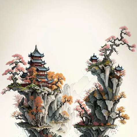 (masterpiece, best quality, high quality, highres, ultra-detailed),Chinese ink painting style, high quality, realistic, landscapes, pavilions, artificial mountains, trees, peonies, small bridges,<lora:ShanShuiHua_v16:0.7>,(miniature),(bonsai), (masterpiece, best quality, high quality, highres, ultra-detailed),