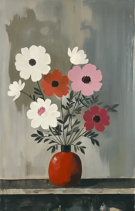 masterpiece,best quality,<lora:tbh198-sdxl:0.9>,illustration,style of Mary Fedden decaying peonies