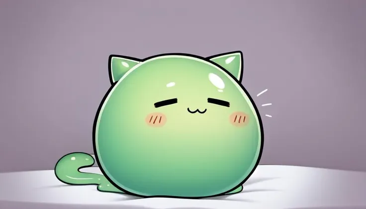 solo, masterpiece, 8k, solo, standing, cute, oversized clothes, chibi, kawaii, large eyes, chubby hands, slime hair, blue slime, cat ears, hiding in blanket, bed