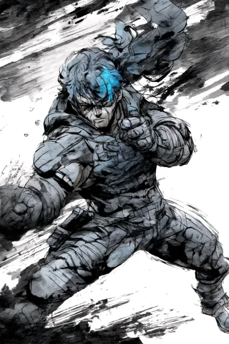 <lora:Shink4wa:1.1>,Shink4wa,wet ink brush,four color palette,action hero,sketch,subtle inking