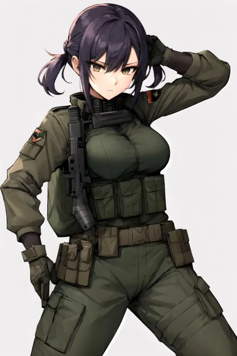 <lora:Shink4wa:1.1>,Shink4wa,soldier woman,holding a gun,masterpiece,best quality,