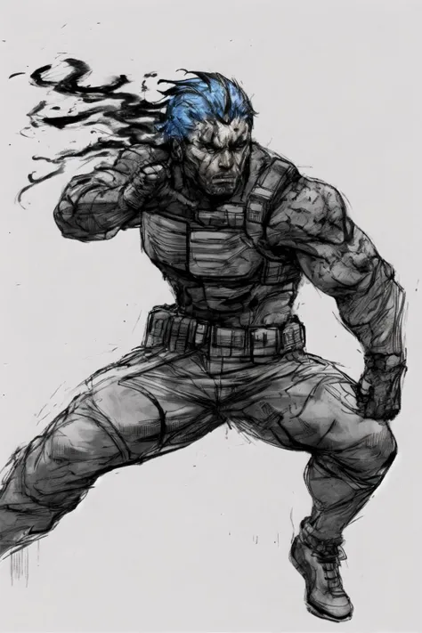 <lora:Shink4wa:1.1>,Shink4wa,wet ink brush,four color palette,action hero,sketch,subtle inking
