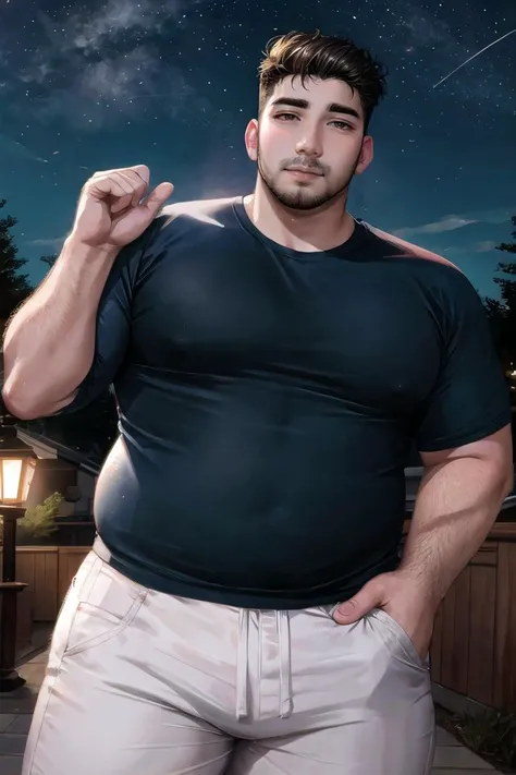 candid photograph, plump dg_Miguel <lora:dg_Miguel_v1:0.8> 26yo man, stubble, , homoerotic, detailed realistic face, chased through night woods, terrified, scratches,