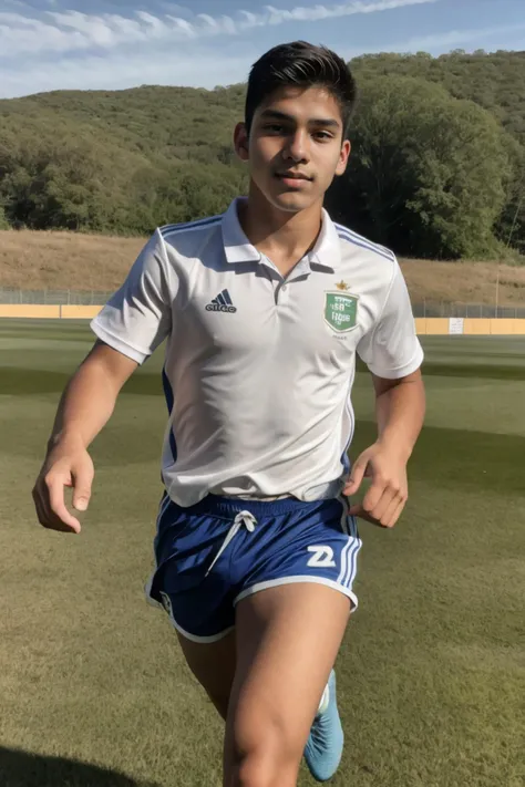 19yo dg_Luis, soccer player, jersey, shorts, running, field, selfie,,
<lora:dg_Luis_v1:0.8>