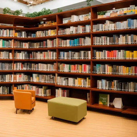 ohwx, library, realistic, bright, wide angle view, spot light, high light, wooden floor, white ceiling, trees, green, plants, the interior of a bookstore with shelves and lights, in the style of white and green, post-minimalist structures, craftcore, large-scale muralist, lively tableaus, subtle, earthy tones, mingei, raw, 4k, 8k, fuji film, super detail