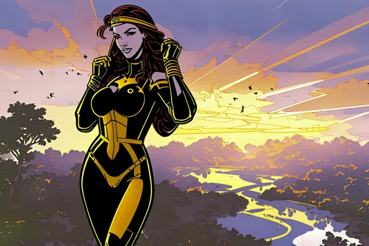 <lora:RogueXmen:.7>  nvinkpunk, (masterpiece, best quality, ultra-detailed, highres), perfect face, sidelighting, lustrous skin,(bloom), (shine), lighting, ray tracing,1girl, solo, white hair, two tone hair,  red hair,  multicolored hair, auburn hair,smile, breasts, medium breasts, black headband, gloves, headband, bodysuit, black gloves, red bodysuit , boots, black bodysuit,  multicolored bodysuit, (extremely detailed CG unity 8k wallpaper),(masterpiece), (best quality), (ultra-detailed), (best illustration),(best shadow),perfect lighting , perfect anatomy , vivid colors, rim lighting,  nvinkpunk