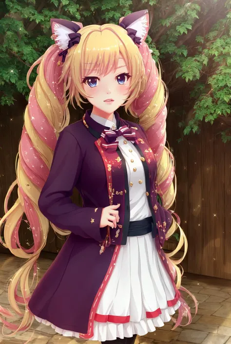 <lora:Ð¡ÑÐ¸Ð»Ñ Ð¼Ð¸Ð»ÑÐ¹ Ð°Ð½Ð¸Ð¼Ðµ Iselestia:0.6>  <lora:ÐÐ¾ÑÐºÐ°-Ð´ÐµÐ²Ð¾ÑÐºÐ° Ð¸Ð· ÑÐ¾Ðº ÑÐ¾Ñ(Himeko, very long hair, red eyes, hair bow, twin_drills, twintails, long hair,cat ears, yellow cat ears,):0.7>,Himeko, very long hair, red eyes, hair bow, twin_drills, twintails, long hair,cat ears, yellow cat ears, (((masterpiece))), (((best quality))), (((illustration))), (((finely detail))), ((extremely detailed cg unity 8k wallpaper, highres)), (beautiful detailed face and eyes and hair:1.1), (an extremely delicate and beautiful girl:1.2), ultra-detailed, ultra high res, high quality, 4K, extreamly delicate and beautiful, full_body, standing,  in full growth, hourglass waist