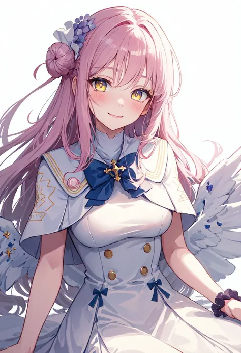 (Highest quality, masterpiece, Very detailedな, Very detailed, Exquisite, 16K,Full HD),(White Background:1.5),、Big Breasts,No text,Upper Body,Lacey