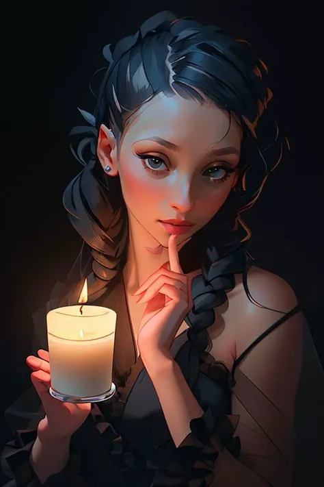 DEN_sunny_PB,
in a dark room in (pitch black:1.2) amongst a (candle light vigil:1.2), (candles:1.1), (candle light:1.1), (pitch black room:1.2), (darkness:1.1), wearing a (sheer robe:1.1), robe, sheer, (lots of candles:1.2),
bokeh, f1.4, 40mm, photorealistic, raw, 8k, textured skin, skin pores, intricate details <lora:epi_noiseoffset2:1>, epiCRealism,