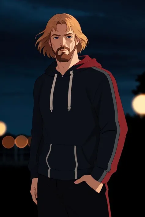 knyaz, 1boy, solo, facial hair, male focus, beard, blonde hair, blue eyes, short hair, looking at viewer, closed mouth  <lora:knyaz:0.55>