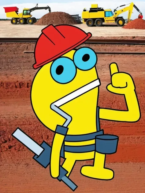 Funny emoticons, Construction site, workers, helmets, bricks, carts<lora:tt1:0.8>