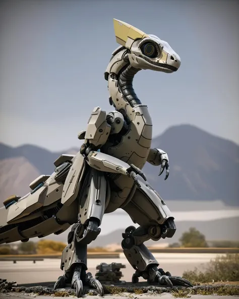 [<lora:Misc_Mechanized_a1_5_VPred>],
character portrait of a,mechanized,feral,raptor,solo,hi res,
detailed background,outdoors,(three-quarter portrait),realistic,digital eyes,small arms,