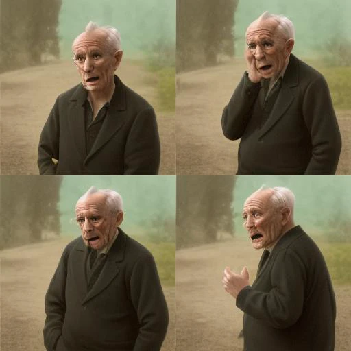 a old man talking, sequence