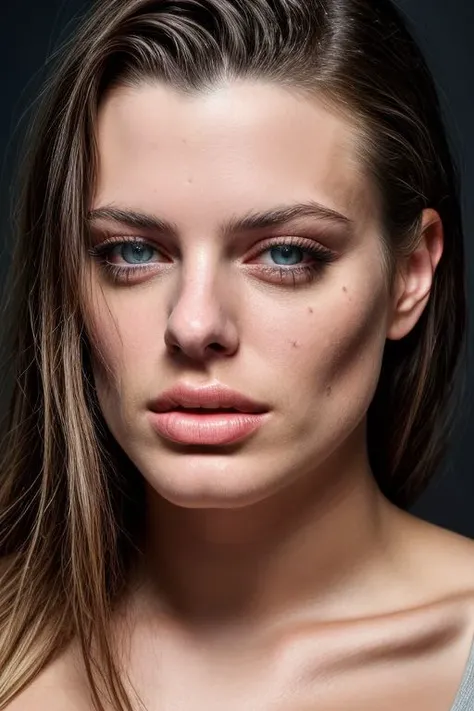 (CR-AdrianaTorrebejano-JernauGurgeh:0.9), full color portrait of woman, (oiled shiny skin:1.0), (undercut hair:1.0), (face close up:1.0),
masterpiece, best quality, sharp focus, highres 8k uhd, ultra-detailed, rim light, deep grey background,